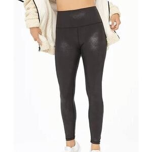 Aerie Offline The Hugger High Rise Leggings •S• Crackle Faux Leather Black